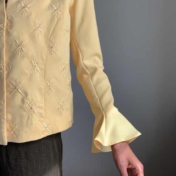 Yellow vintage bell sleeve jacket - Picture 4 of 5